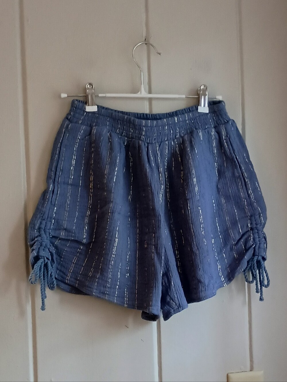 Aerie Blue And Gold Striped Shorts